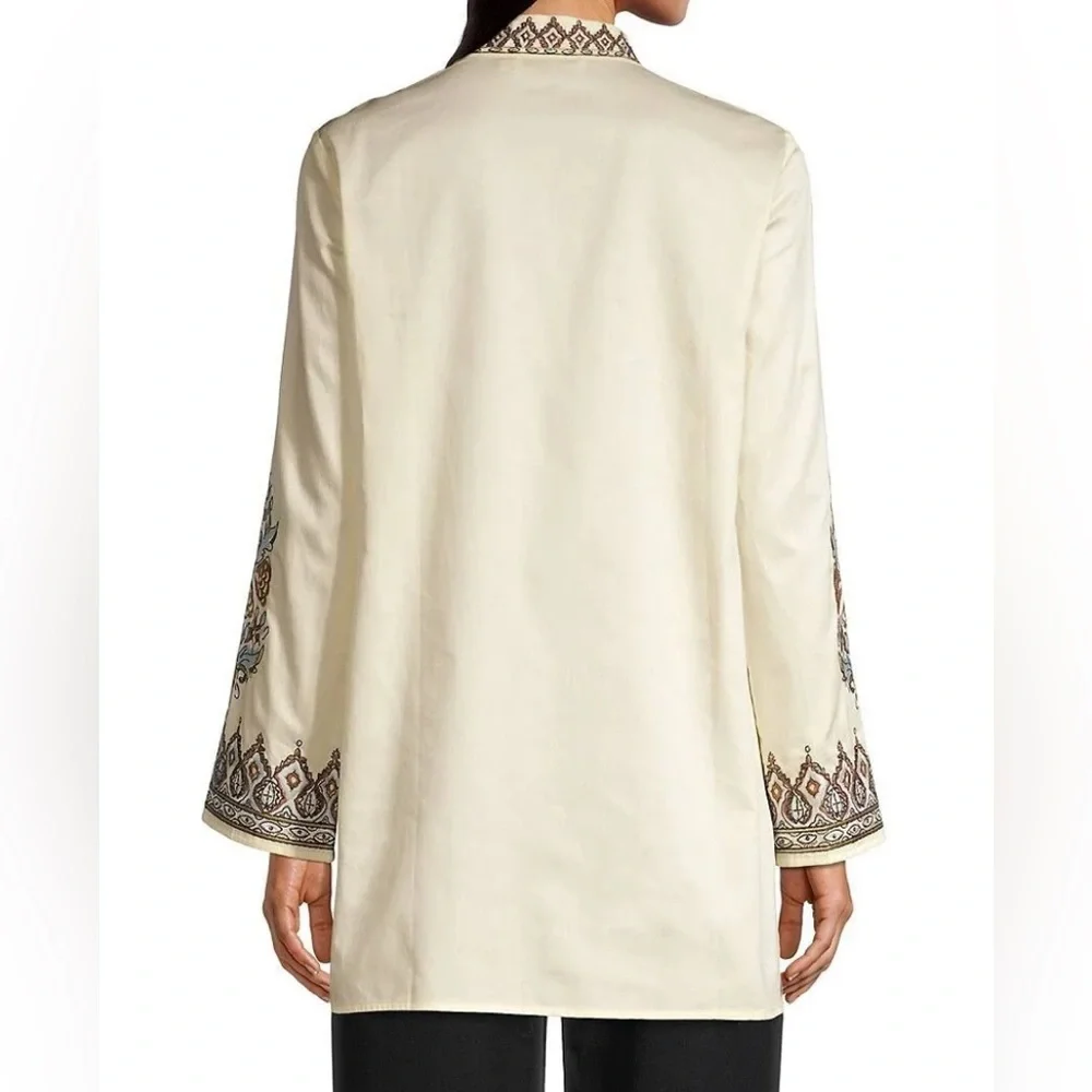 NWT TORY BURCH FRENCH CREAM EMBROIDERED TUNIC SIZE XL‎ BLOUSE